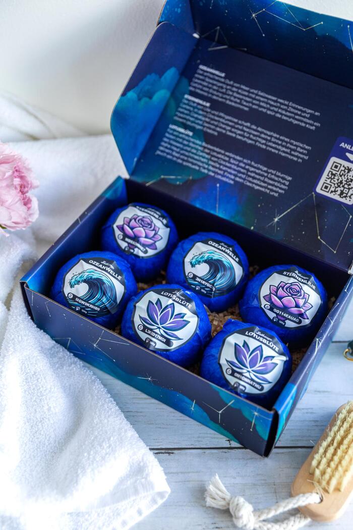 Bathscope Badekugel Set geöffneter Blick von oben auf die Kugeln